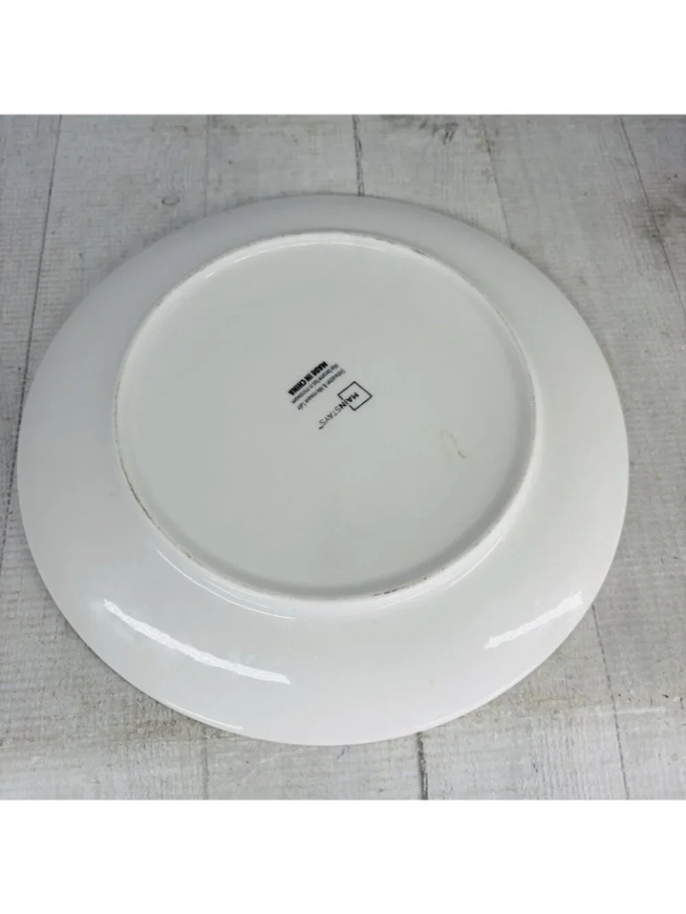 Mainstays FLORAL White Gray Ceramic Round Dishwasher Safe Dinner Plates Set of 4